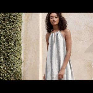 Lou & Grey striped halter dress grey size S